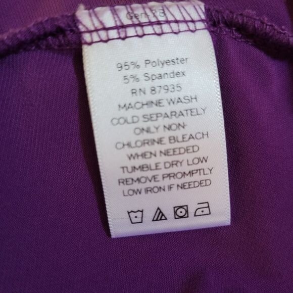 Susan Graver Essentials Top Solid Purple Large Career Work 3/4 Sleeve QVC NICE! - Picture 6 of 6